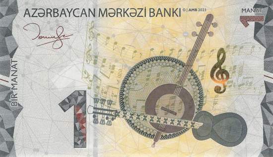 Aserbaidschan p.38b 1 Manat 2023